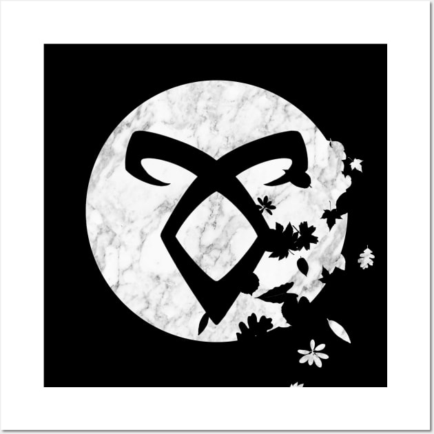 Shadowhunters rune - Angelic Power rune (marble texture and destructive leaves) - Malec | Mundane | Alec, Magnus, Jace, Clary Wall Art by Vane22april